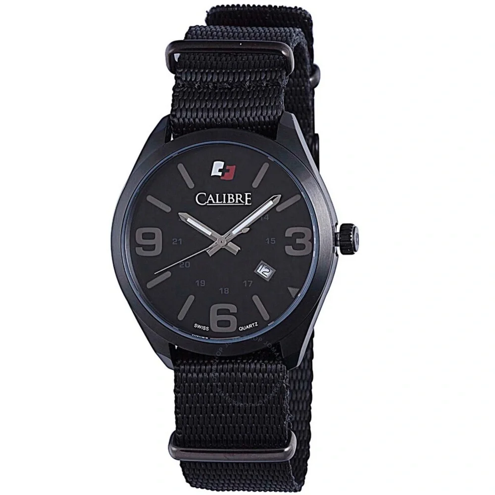 NWT Calibre Trooper Black Dial Black Canvas Strap Men's Watch SC-4T2-13-007